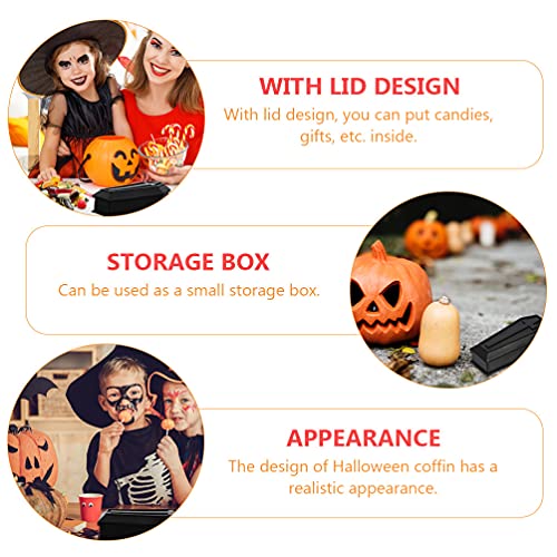 STOBOK 5pcs Halloween Coffin Box Mini Caskets Jewelry Storage Container Holder Organizer Candy Case Haunted House Props for Halloween Parties Goth Decoration