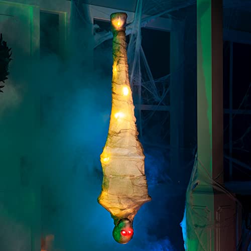 JOYIN 47" Halloween Decorations Light Up Hanging Cocoon Corpse for Halloween Indoor and Outdoor Decorations