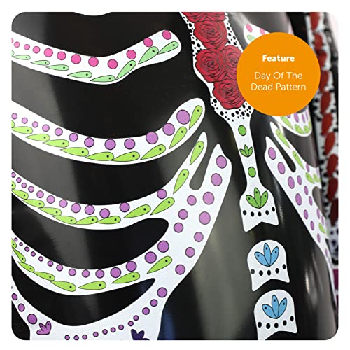 Halloween Inflatable Drinks Cooler - Coffin Shaped Inflatable Cooler with Day of the Dead Skeleton - Day of the Dead Festival Halloween Party Decoration - Pack of 1