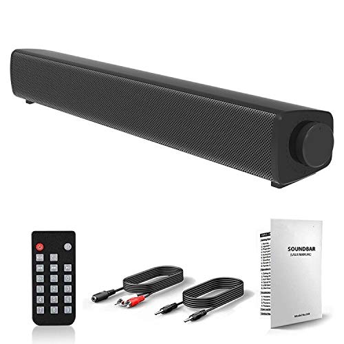 ROBOTE Sound Bars for TV, Portable Wired and Wireless Bluetooth 5.0 TV Stereo Speakers Soundbar Home Theater Surround Sound System Optical/Coaxial/RCA Connection, PC Notebook Smartphone MP3 MP4