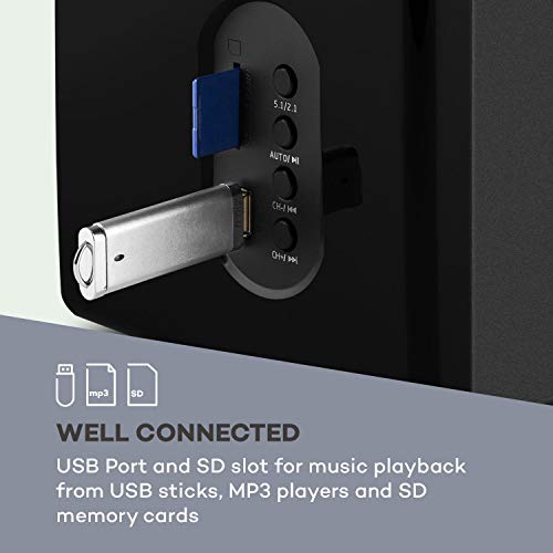 AUNA Concept - 5.1 Surround Sound System, OneSide Subwoofer, Home Cinema Sound System, Balanced Sound Concept, Speaker System with Bluetooth, USB Port, SD Slot, Remote Control, Concept 520, Black