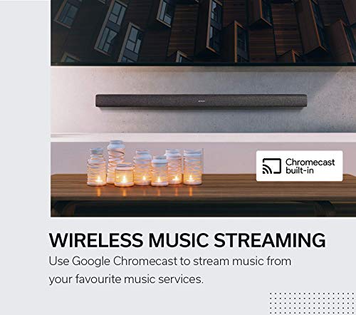 Denon DHT-S416 Soundbar with Wireless Subwoofer, Bluetooth Sound Bar for Surround Sound System, Dolby Digital 5.1, Built-In Google Chromecast, HDMI ARC, Wall Mountable, Including HDMI Cable