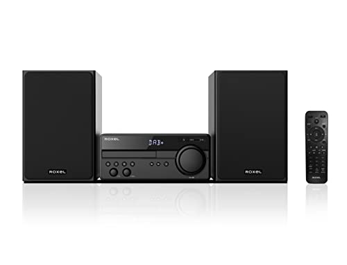 ROXEL RCD 750 Complete Hi-Fi System CD Player with DAB/DAB+, 100W RMS Sound with Elegant Design / MP3 /USB PLAYBACK, 3 Metres Speaker Cable, Bluetooth, FM & Digital Radio & Remote Control