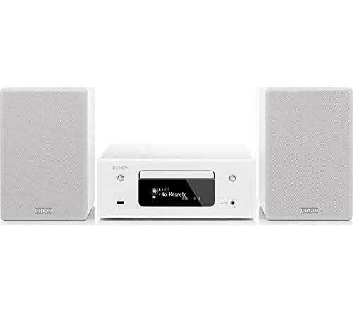 Denon CEOL-N10 Mini HiFi System with CD Player, Sound System for TV, Bluetooth, 2x Optical Input, Google Assistant / Siri / Alexa Compatible, Music Streaming, HEOS Multiroom - White