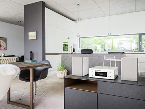 Denon CEOL-N10 Mini HiFi System with CD Player, Sound System for TV, Bluetooth, 2x Optical Input, Google Assistant / Siri / Alexa Compatible, Music Streaming, HEOS Multiroom - White