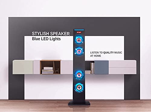 Sumvision PYSC Wireless Bluetooth LED Tower Speaker Torre XL Bluetooth Tower Speakers Stand for PC phone Iphone Ipad Samsung Galaxy with built in radio