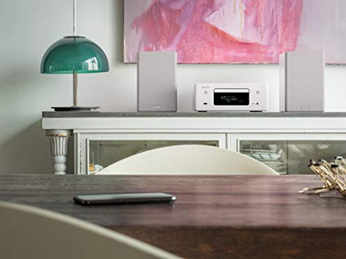 Denon CEOL-N10 Mini HiFi System with CD Player, Sound System for TV, Bluetooth, 2x Optical Input, Google Assistant / Siri / Alexa Compatible, Music Streaming, HEOS Multiroom - White