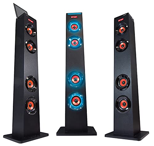 Sumvision PYSC Wireless Bluetooth LED Tower Speaker Torre XL Bluetooth Tower Speakers Stand for PC phone Iphone Ipad Samsung Galaxy with built in radio
