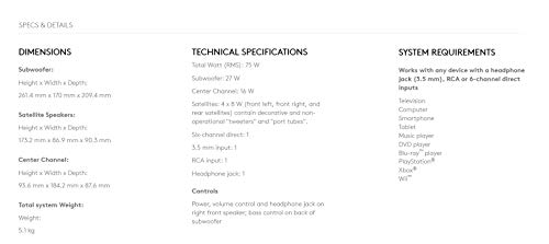 Logitech Z506 Multimedia 5.1 Speaker System, Immersive Surround Sound, 150 Watts Peak Power, Booming Bass, 3.5mm Audio & RCA Inputs, UK Plug, PC/PS4/Xbox/TV/Smartphone/Tablet