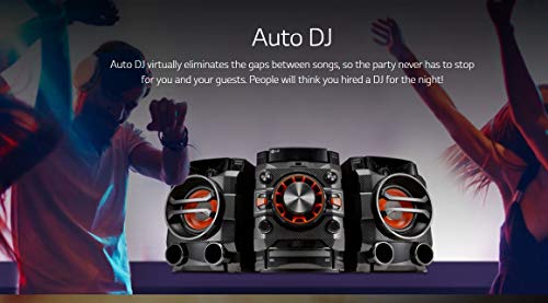 LG Mini HiFi System CM4360 (SGBRLLK) - Multi Bluetooth Wireless Powerful 230W RMS with CD /FM RDS / USB / Sound Sync for TV/ Auto DJ - Remote