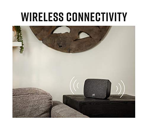 Polk Audio SR2 Wireless Surround Sound Speakers for React Soundbars, Active Speakers for Home Cinema Sound System, Dedicated L & R Speaker, Wall Mountable