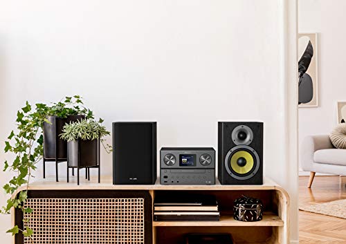 PHILIPS M8905/10 Micro Music System with Bluetooth and DAB+/FM Internet Radio (USB, Spotify Connect, CD, MP3-CD, 100 W, Bass-Reflex Loudspeakers, Digital Sound Control) - 2020/2021 Model, Black, 100 W