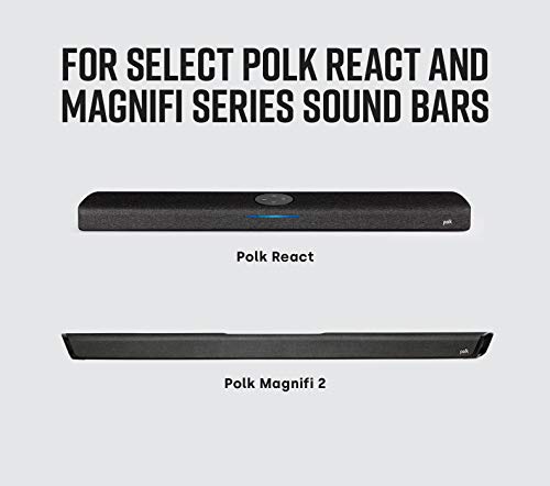 Polk Audio SR2 Wireless Surround Sound Speakers for React Soundbars, Active Speakers for Home Cinema Sound System, Dedicated L & R Speaker, Wall Mountable