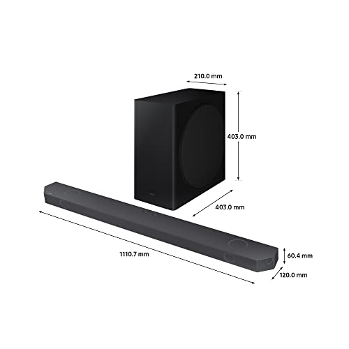 Samsung Q800B Soundbar Speaker (2022) - 5.1.2ch 3D Object Tracking Surround Sound System With Wireless Dolby Atmos DTS:X Audio, Alexa Built In And Wireless Subwoofer With Game Mode Pro