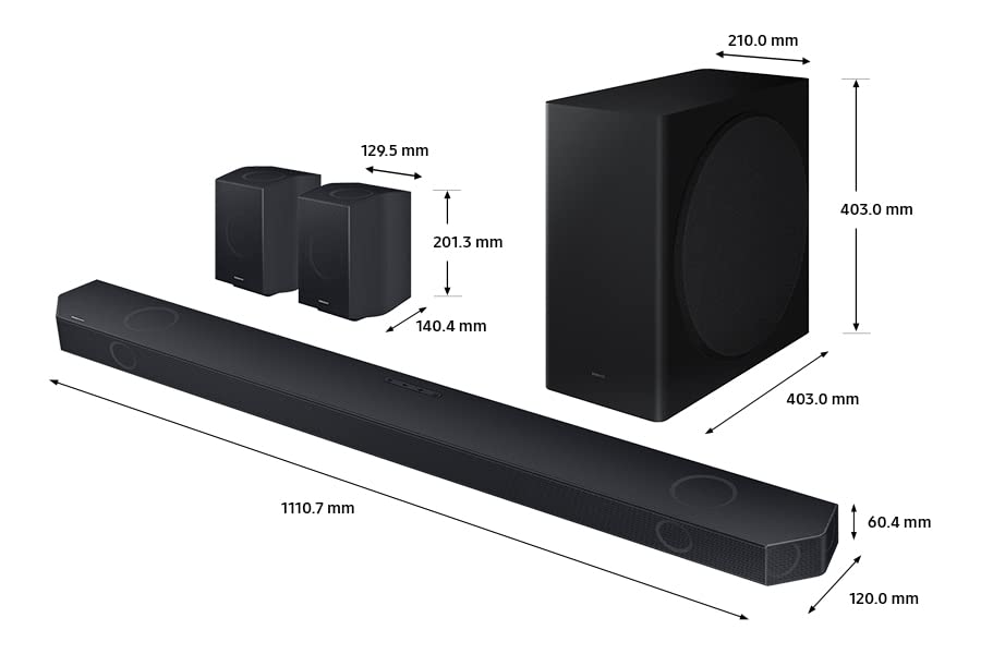 Samsung Q930C Soundbar Speaker (2023) - 17 Speaker Home Sound System With Adaptive Sound, Wireless Dolby Atmos And Wireless Subwoofer, Alexa Built In, Smart Surround Sound, Bluetooth, WiFi & Airplay