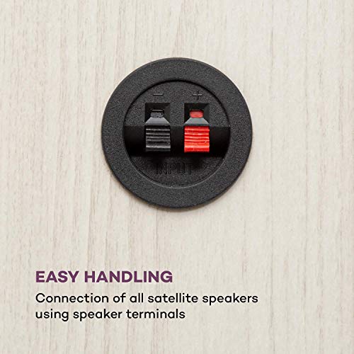 auna Areal Elegance - 5.1 Surround Sound System, Speaker System with Bluetooth, Home Cinema Sound System, Output: 190 Watts RMS, 5”Subwoofer, 5x Satellite Speakers (3"+5"), USB/SD Port - Light Wood