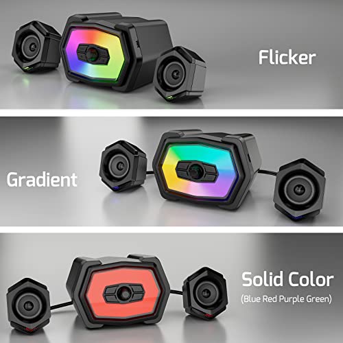 SWTOIPIG 2.1 Subwoofer Speaker System with 20W of Power – Strong Bass, HiFi Stereo Bluetooth 5.0 & 3.5mm Aux-in Connection, Great for Music, Movies, Gaming, and Multimedia Computer Laptops