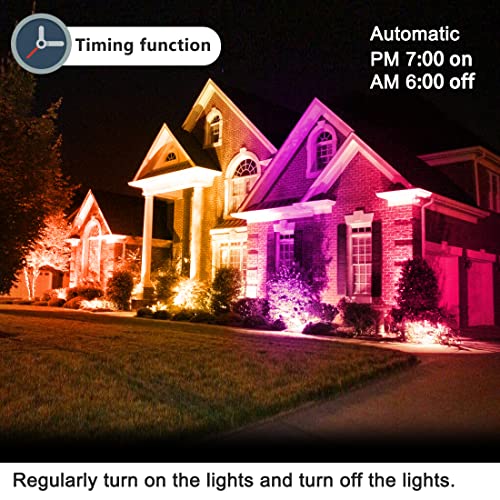 Mobri 50W LED Floodlight Outdoor, Colour Changing Flood Lights with Remote Control, 12 RGB Colours, Timing, 4 Modes, IP66 Waterproof, UK 3-Plug, 2 Pack