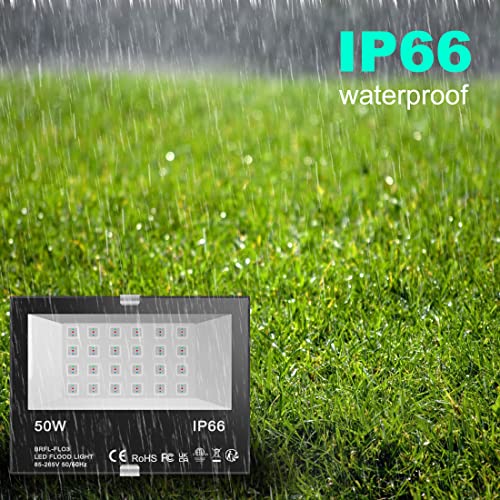 Mobri 50W LED Floodlight Outdoor, Colour Changing Flood Lights with Remote Control, 12 RGB Colours, Timing, 4 Modes, IP66 Waterproof, UK 3-Plug, 2 Pack