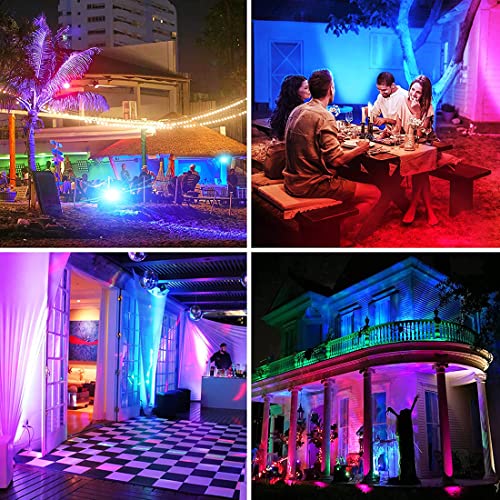 Mobri 50W LED Floodlight Outdoor, Colour Changing Flood Lights with Remote Control, 12 RGB Colours, Timing, 4 Modes, IP66 Waterproof, UK 3-Plug, 2 Pack