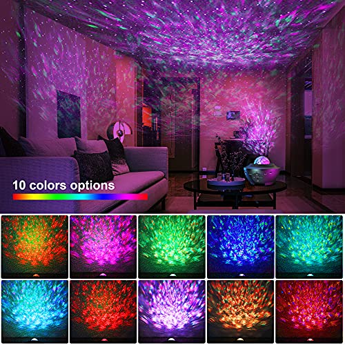 Devan Star Projector Galaxy Light Projector Ocean Wave LED Night Light Lamp with Remote Control Colors Changing Music Bluetooth Speaker Timer for Baby