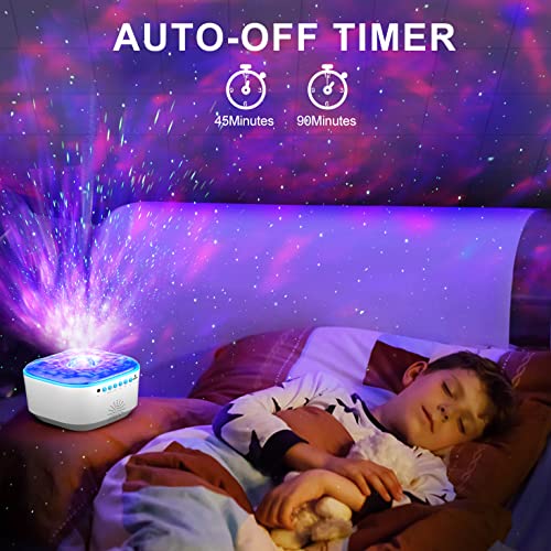 Galaxy Projector, Star Projector Night Light with Remote Control/Timer Function/Built-in Music, LED Projector Light with 8 Lighting Modes for Kids Adults Bedroom/Room Decor/Party/Gift (A-White)