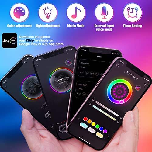 Diyife Smart LED Light Strip, [Timer Function] 6m/19.7ft LED Strip Lights with Bluetooth, 5050 RGB LED Light, 16 Million Colors Changing, App Control, Music Sync, for Home, TV, Christmas, Halloween