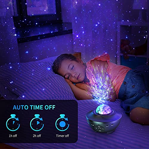 Devan Star Projector Galaxy Light Projector Ocean Wave LED Night Light Lamp with Remote Control Colors Changing Music Bluetooth Speaker Timer for Baby