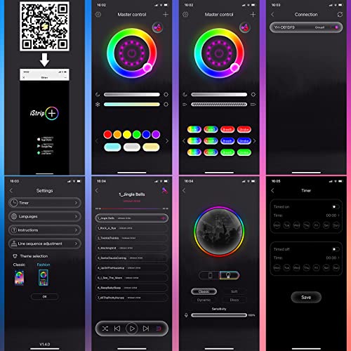 Diyife Smart LED Light Strip, [Timer Function] 6m/19.7ft LED Strip Lights with Bluetooth, 5050 RGB LED Light, 16 Million Colors Changing, App Control, Music Sync, for Home, TV, Christmas, Halloween