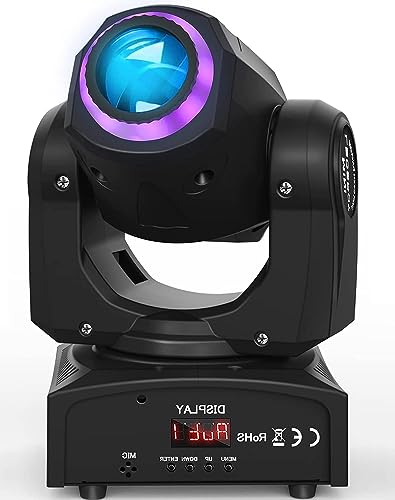 UKing LED Moving Head Light 50W with Magical RGBW Circle Lighting 8 Gobos Effects by DMX512 for DJ Disco Party Stage Lights