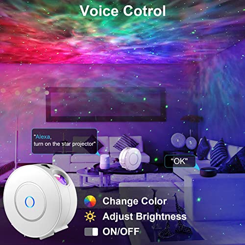 Immver Galaxy Star Projector, Smart WiFi App/Voice Control, 3D LED Galaxy Projector Night Light with Nebula, Compatible with Google Assistant, RGB Dimmable, Timing, for Kids Bedroom Party Decor