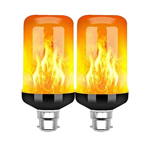 pzcvo Led Flame Effect Light Bulb Led Flame Effect Fire Light Bulbs Led Flame Effect Flickering Fire Light Bulb With Gravity Sensor Bayonet Led Light Bulb b22,2pack