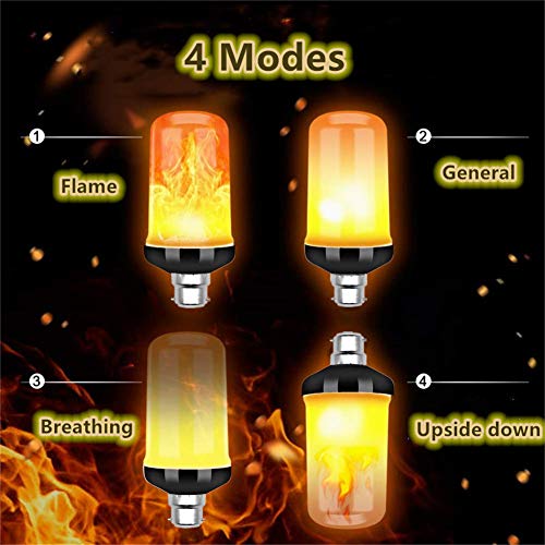 pzcvo Led Flame Effect Light Bulb Led Flame Effect Fire Light Bulbs Led Flame Effect Flickering Fire Light Bulb With Gravity Sensor Bayonet Led Light Bulb b22,2pack