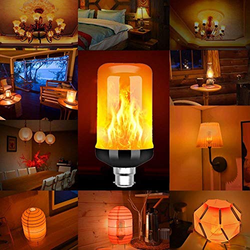 pzcvo Led Flame Effect Light Bulb Led Flame Effect Fire Light Bulbs Led Flame Effect Flickering Fire Light Bulb With Gravity Sensor Bayonet Led Light Bulb b22,2pack