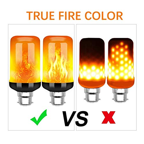 pzcvo Led Flame Effect Light Bulb Led Flame Effect Fire Light Bulbs Led Flame Effect Flickering Fire Light Bulb With Gravity Sensor Bayonet Led Light Bulb b22,2pack