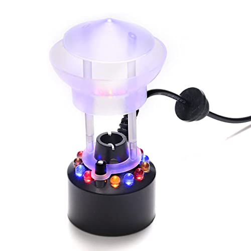 FITNATE Splash Guard Ultrasonic Mist Maker,12 LED Mister Fogger Water Fountain Pond Fog Machine Atomizer Air Humidifier, Mini Size Large Capacity of Mist,UK Plug,Perfect for Halloween,Holidays,Party