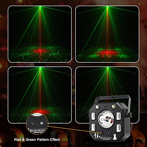 Party Light DJ Light, WorldLite Led Stage Lights 4 in 1 with Magic Kaleidoscope Ball, Led Patterns Strobe Light and Purple UV Light, Great for Stage & DJ Lighting, Disco Club Party Wedding Lights