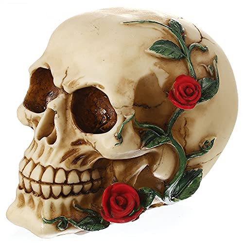 Readaeer Life Size Skeleton Replica Realistic Human Skull Head Bone Model (Rose)