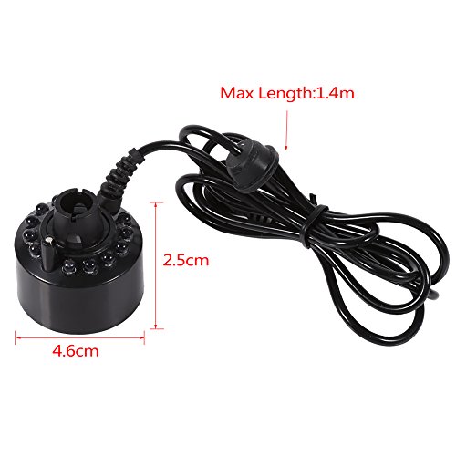 24V Color Changing 12 LED Mister Fogger Water Fountain Mini Mist Maker Pond Fog Machine Atomizer Air Humidifier Ultrasonic Mist 12 LED Perfect for Halloween