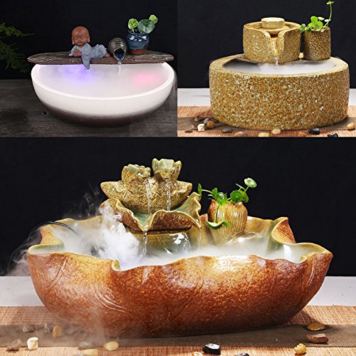 24V Color Changing 12 LED Mister Fogger Water Fountain Mini Mist Maker Pond Fog Machine Atomizer Air Humidifier Ultrasonic Mist 12 LED Perfect for Halloween