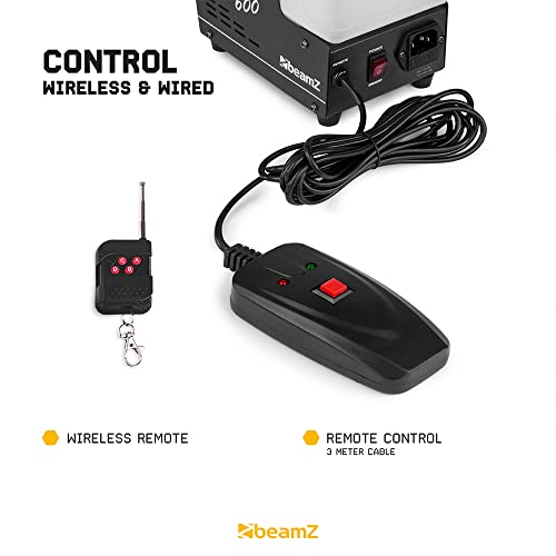beamz RAGE 600W Smoke Machine Fog Effect & Wireless Control DJ Disco Party *2021 Model*