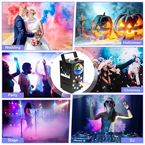 Fog Machine 700W with Disco Ball Light and Wireless Remote Control, Smoke Machine with RGB LED Lights, Stage Effect Machine for Party Christmas Halloween DJ Weddings KTV