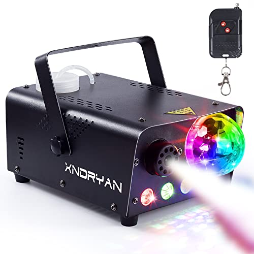 Smoke Machine, Xndryan 600W Mini Fog Machine with Disco Ball Light and Wireless Remote Control, Professional Smoke Machine for Party, Event, Disco, Stage, Wedding, Birthday