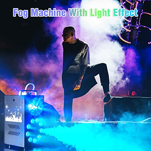 Fog Machine 700W with Disco Ball Light and Wireless Remote Control, Smoke Machine with RGB LED Lights, Stage Effect Machine for Party Christmas Halloween DJ Weddings KTV
