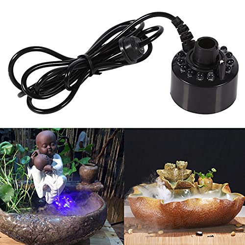 24V Color Changing 12 LED Mister Fogger Water Fountain Mini Mist Maker Pond Fog Machine Atomizer Air Humidifier Ultrasonic Mist 12 LED Perfect for Halloween