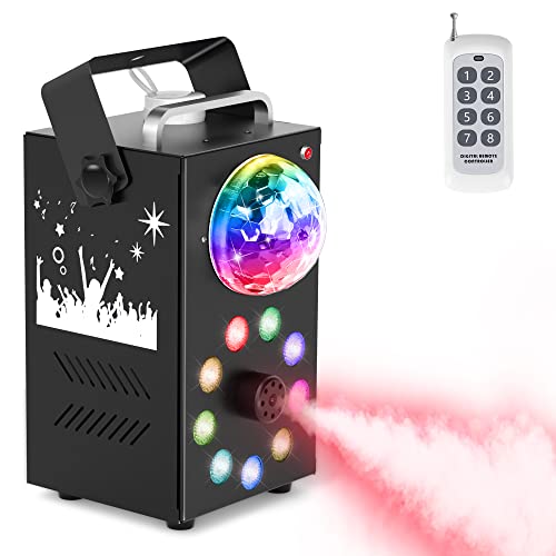 UKing 700W Fog Machine with 9 RGB LED and Disco Ball Lights,High Output Smoke Effect Machine Supports 16 Colors/Strobe/Wireless Remotes for DJ Disco Show Club Bar Wedding