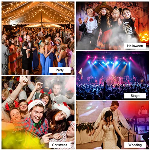 Smoke Machine Mini 500 W with RGB Mixed Colour LED Lights, Fog Machine with Automatico Fog & Radio Remote Controls for Halloween Party Wedding Stage Effect