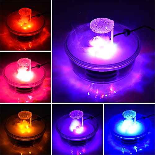 Qianderer Halloween Mist Maker, 12 Color Changing LED Light Halloween Witch Cauldron Fog Maker,Halloween Party Prop Decorations (Zinc Alloy)