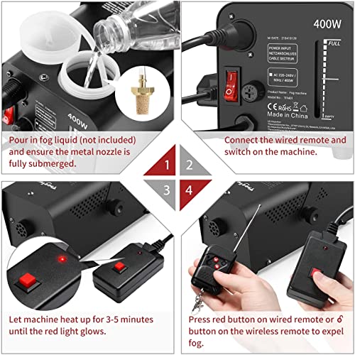 Fog Machine, Theefun Portable Wireless Remote Control Smoke Machine with High Output of 2000CFM for Disco, DJ, Party, Stage, Wedding, Halloween, Xmas