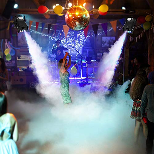 MOSFiATA Fog Machine with Controllable Lights, Continuously Spray 500W Professional DJ LED Smoke Machine 3 Color Light with Wireless Remote Control 2000 CFM Huge Fog for Halloween Holidays Parties